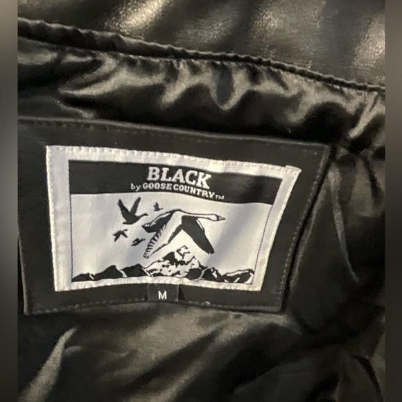 GOOSE COUNTRY Mens Racer Hoodie Leather Jacket - Picture 5 of 5